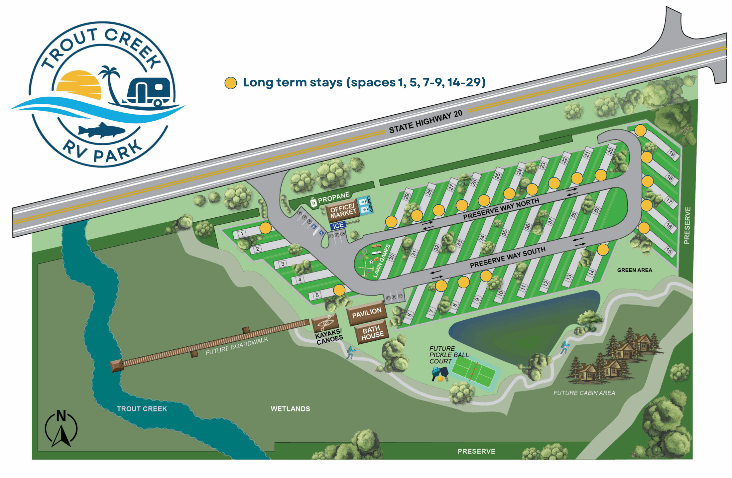 rv park map at trout creek fl